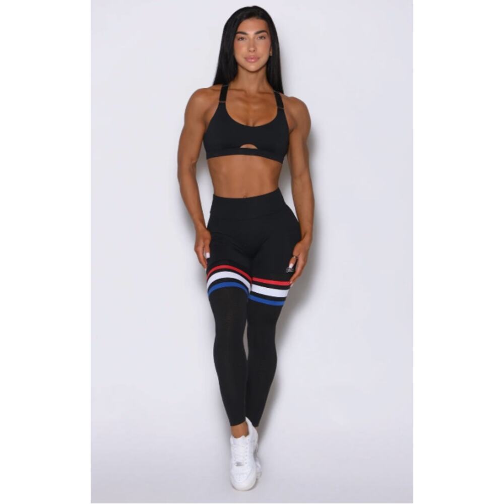 Bombshell Sportswear Scrunch Thigh Highs Red White Blue Womens - Picture 14 of 14